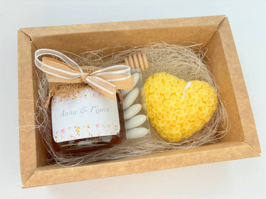 Birthday Favor Box with Honey 140 gr and Scented Candle