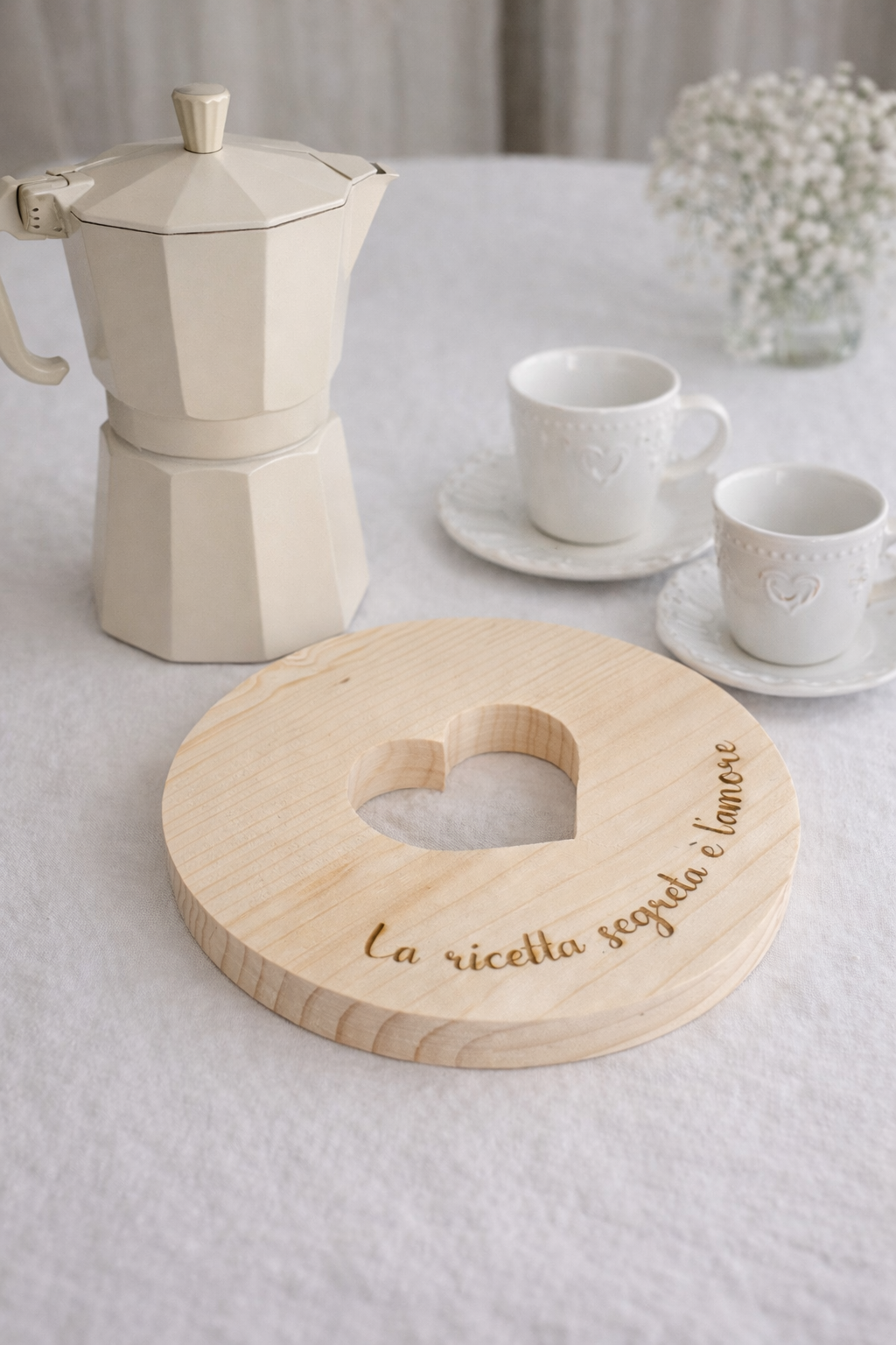 Bomboniera per Matrimonio Sottopentola in legno di abete con incisione personalizzabile