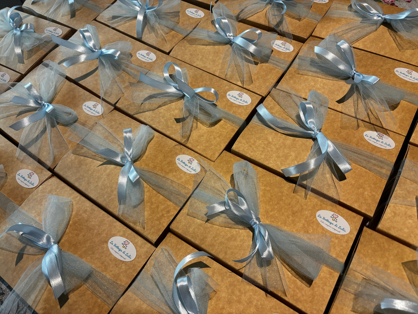 Bomboniera Battesimo cofanetto con Miele e Candela Farfalla