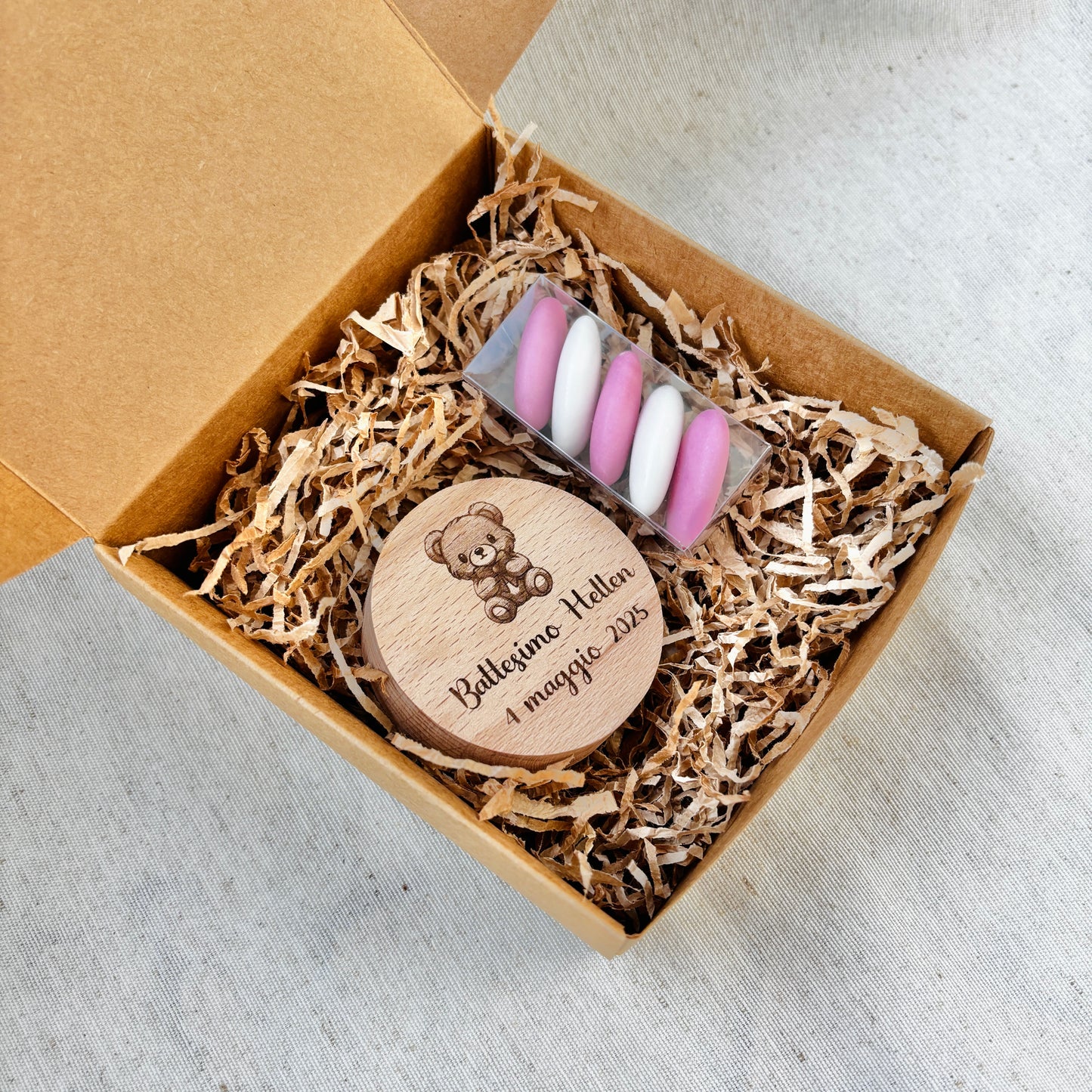 Baptism Favor Mini Bottle Opener in Beech Wood with Little Prince Theme