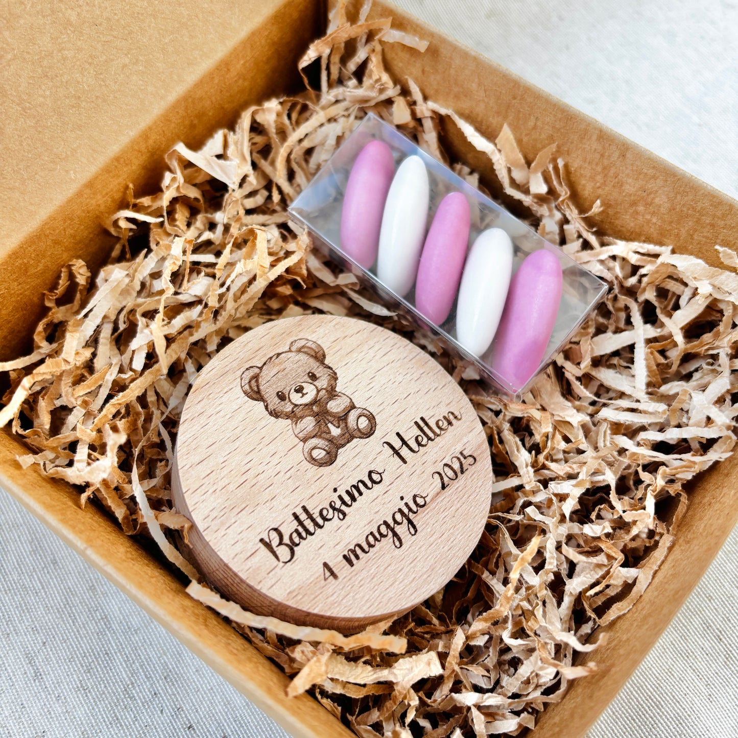 Baptism Favor Mini Bottle Opener in Beech Wood with Little Prince Theme