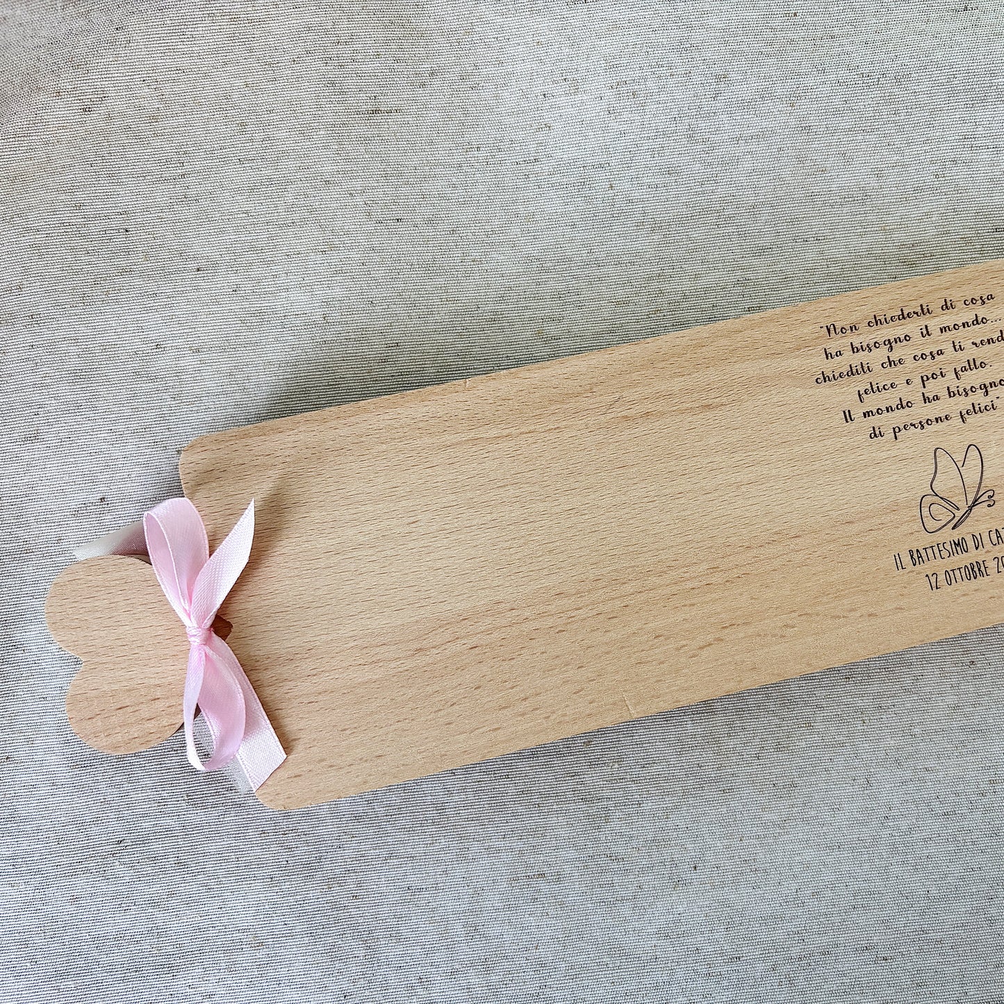 Baptism Favor Beech Wood Cutting Board with Personalized Engraving on the Little Prince Theme