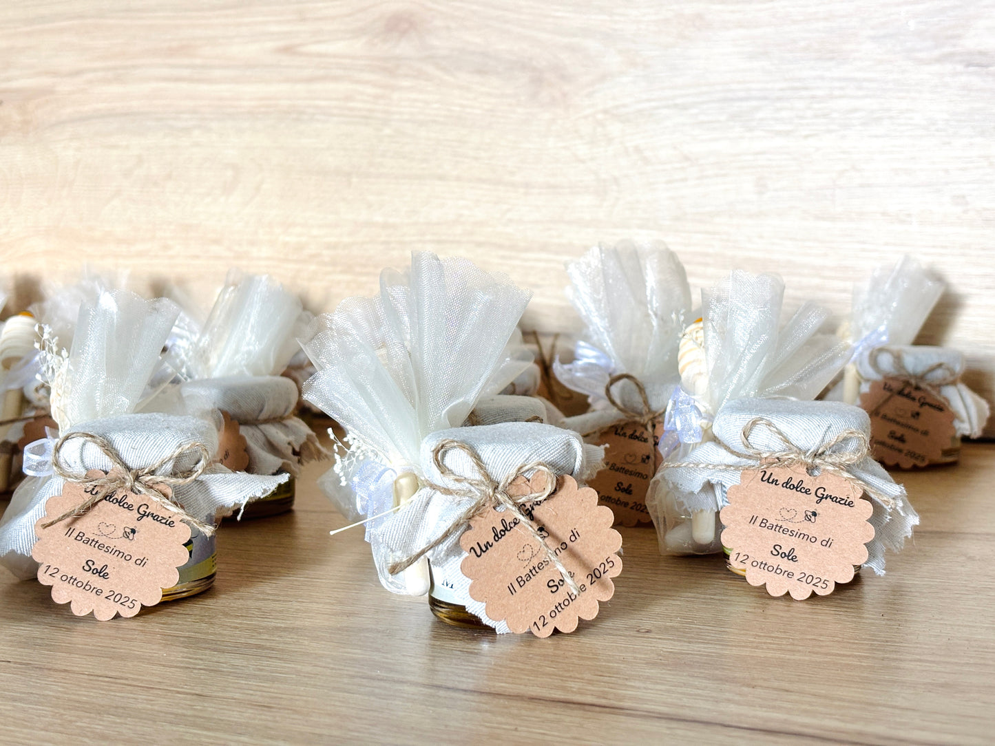 First Communion Favor for Girls, Jar of artisanal wildflower honey 50 gr-140gr-250 gr, customizable label