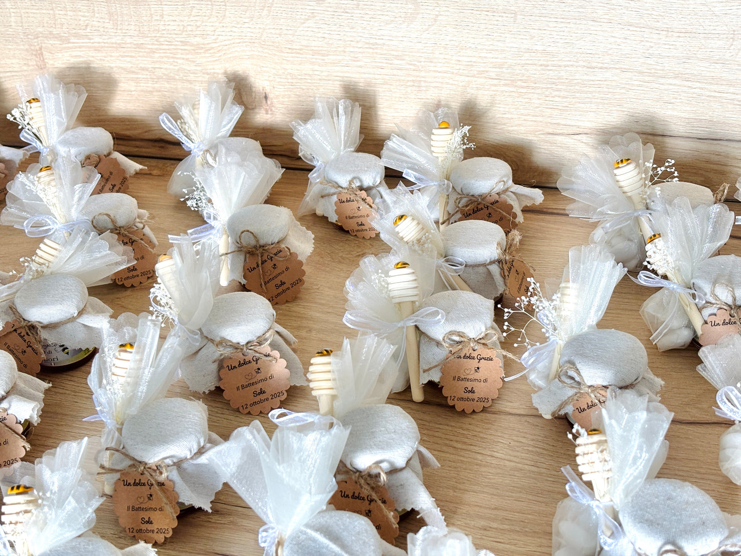 First Communion Favor for Girls, Jar of artisanal wildflower honey 50 gr-140gr-250 gr, customizable label