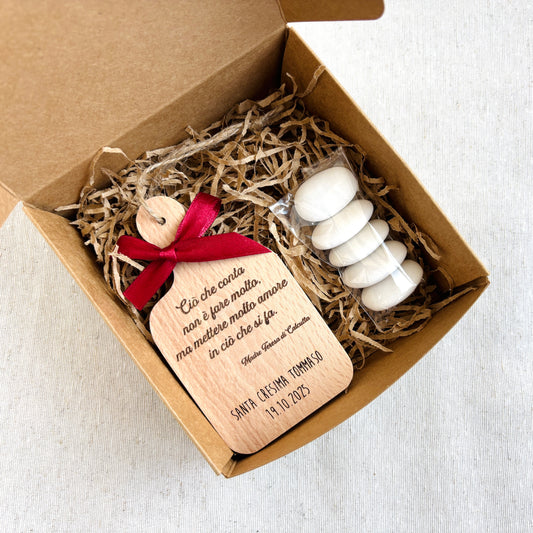 Baptism Favor Mini Bottle Opener in Beech Wood with Little Prince Theme