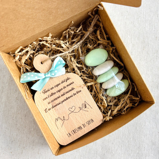 Baptism Favor Mini Bottle Opener in Beech Wood with Little Prince Theme