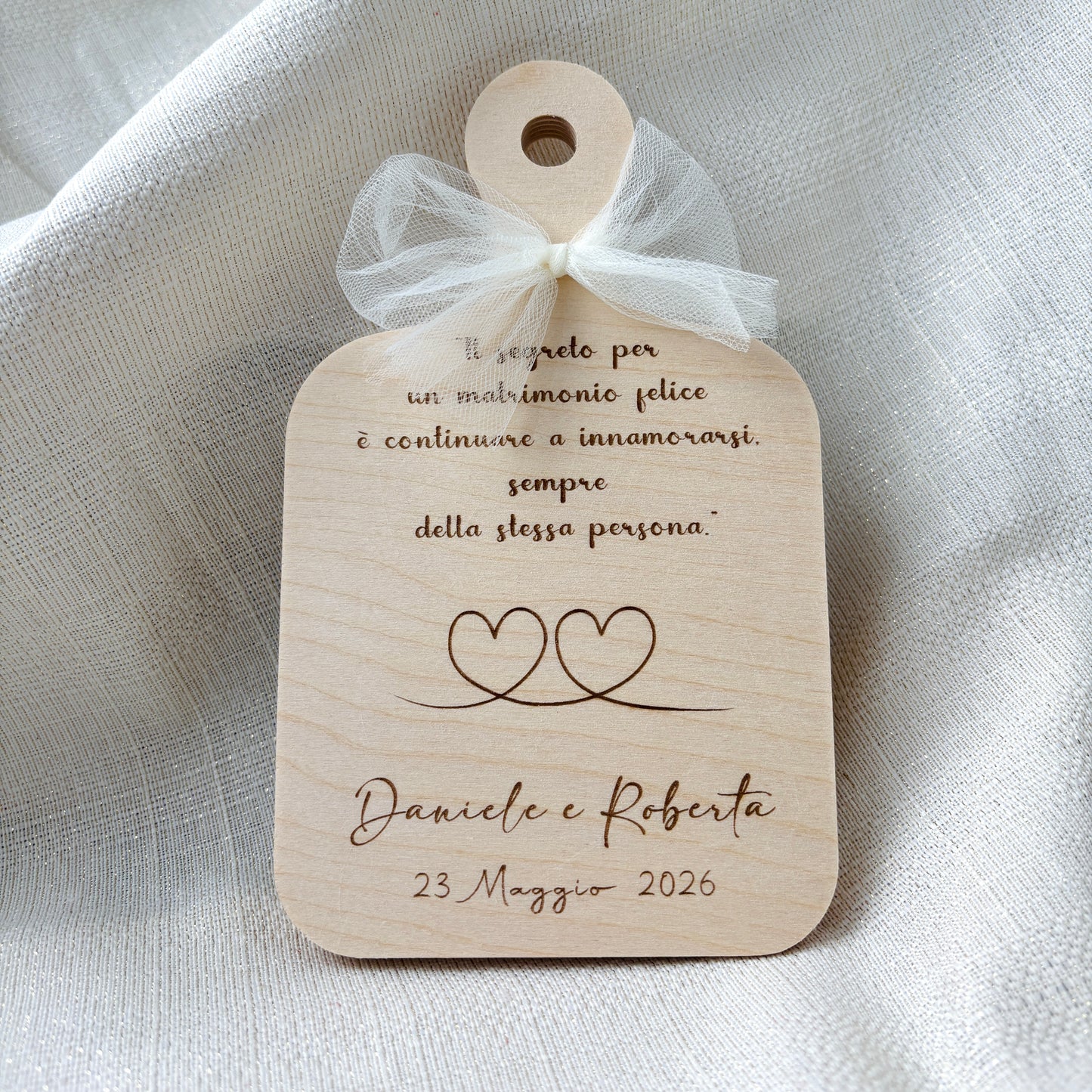 Bomboniera per Matrimonio Tagliere in legno di Betulla con incisione personalizzabile