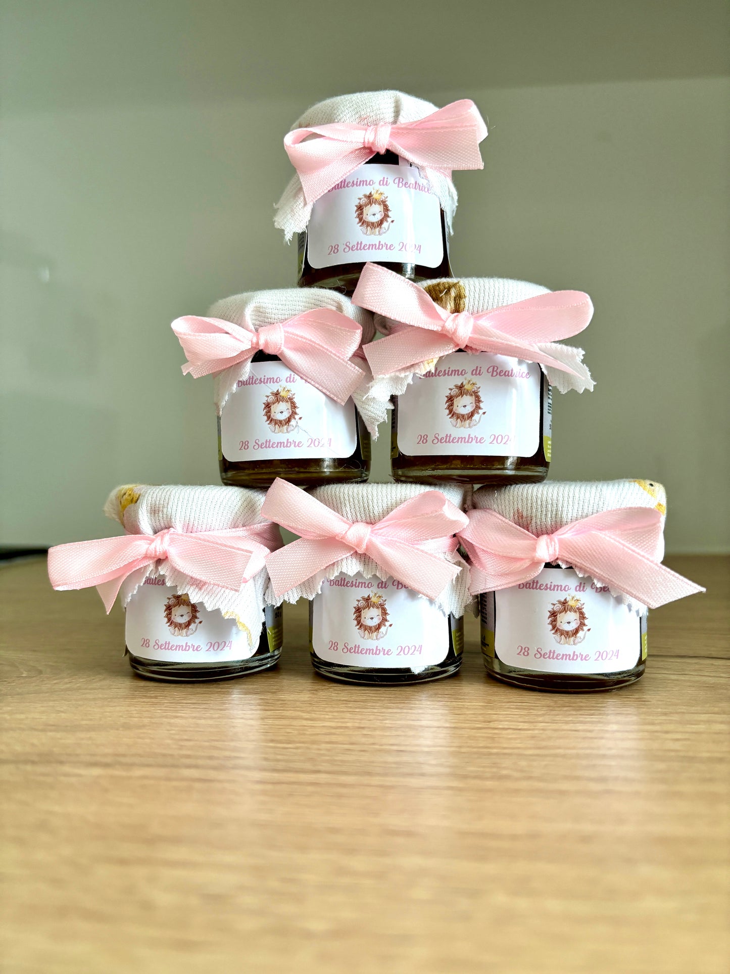 Baptism favor for girls, jar of artisanal wildflower honey 50 gr-140gr-250gr, customizable label