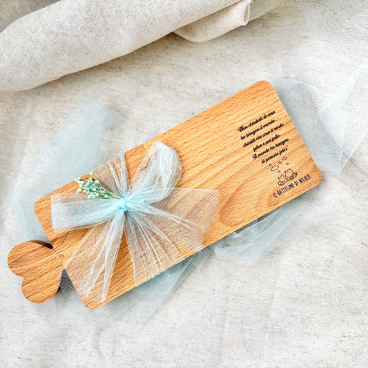 Baptism Favor Beech Wood Cutting Board with Personalized Engraving on the Little Prince Theme