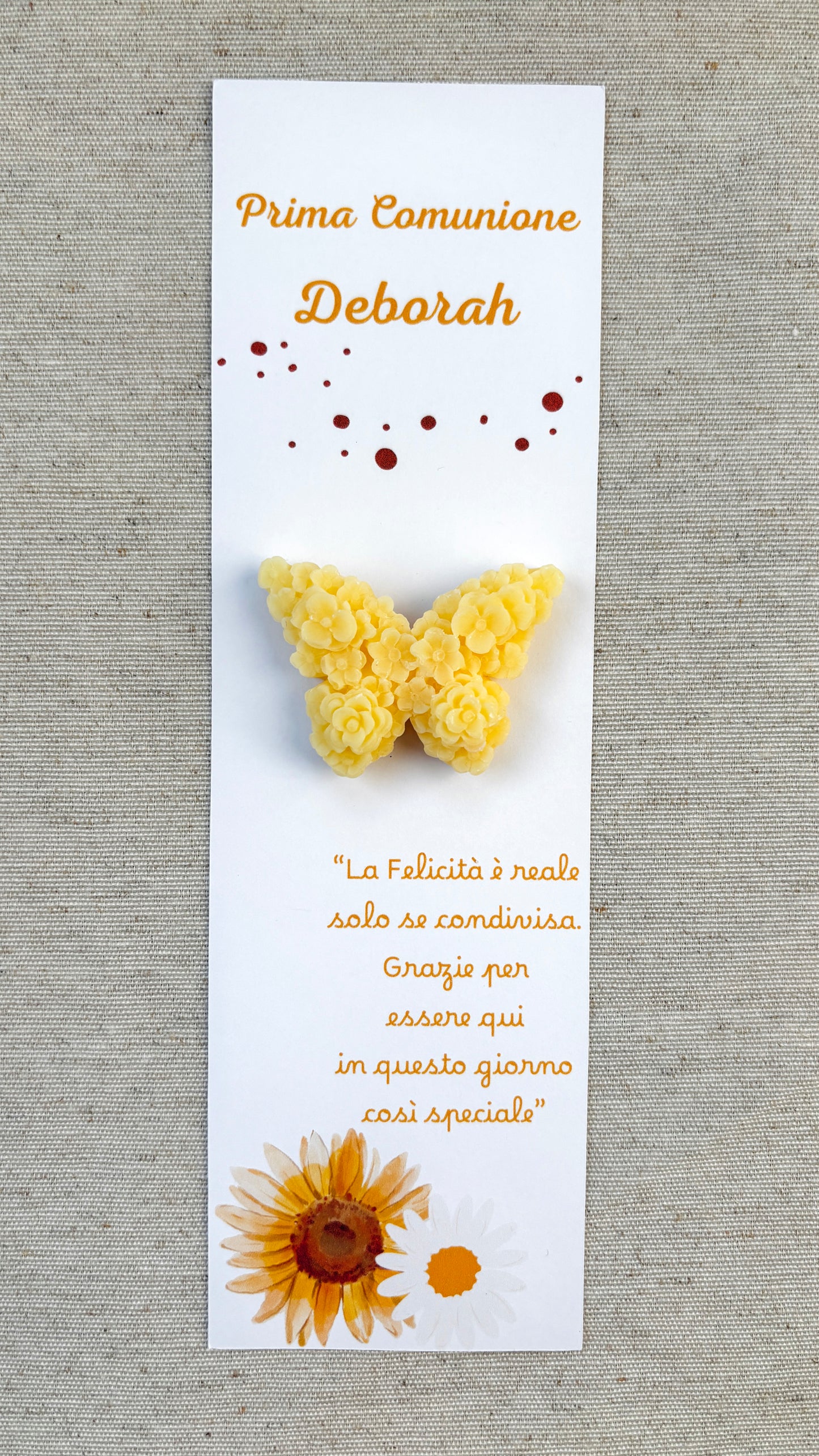 Baptism favor with natural wooden pencil, personalized engraving