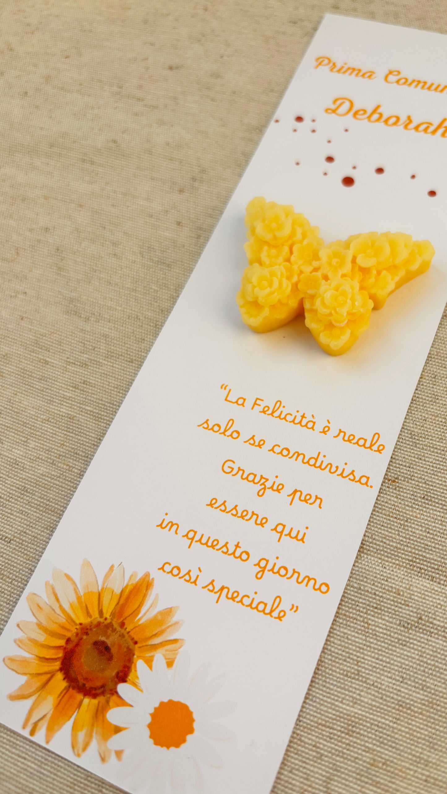Baptism favor with natural wooden pencil, personalized engraving