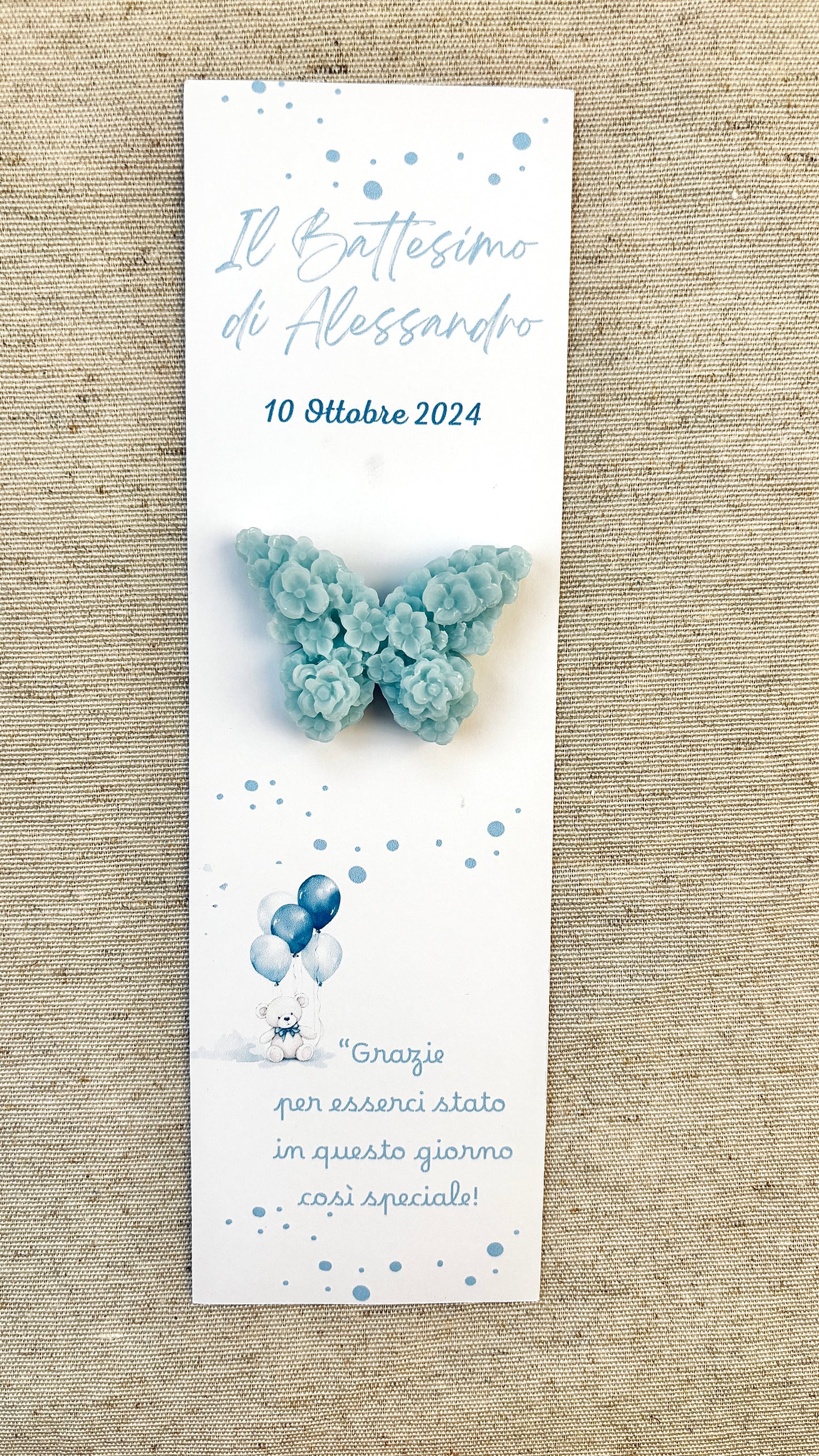 Baptism favor with natural wooden pencil, personalized engraving