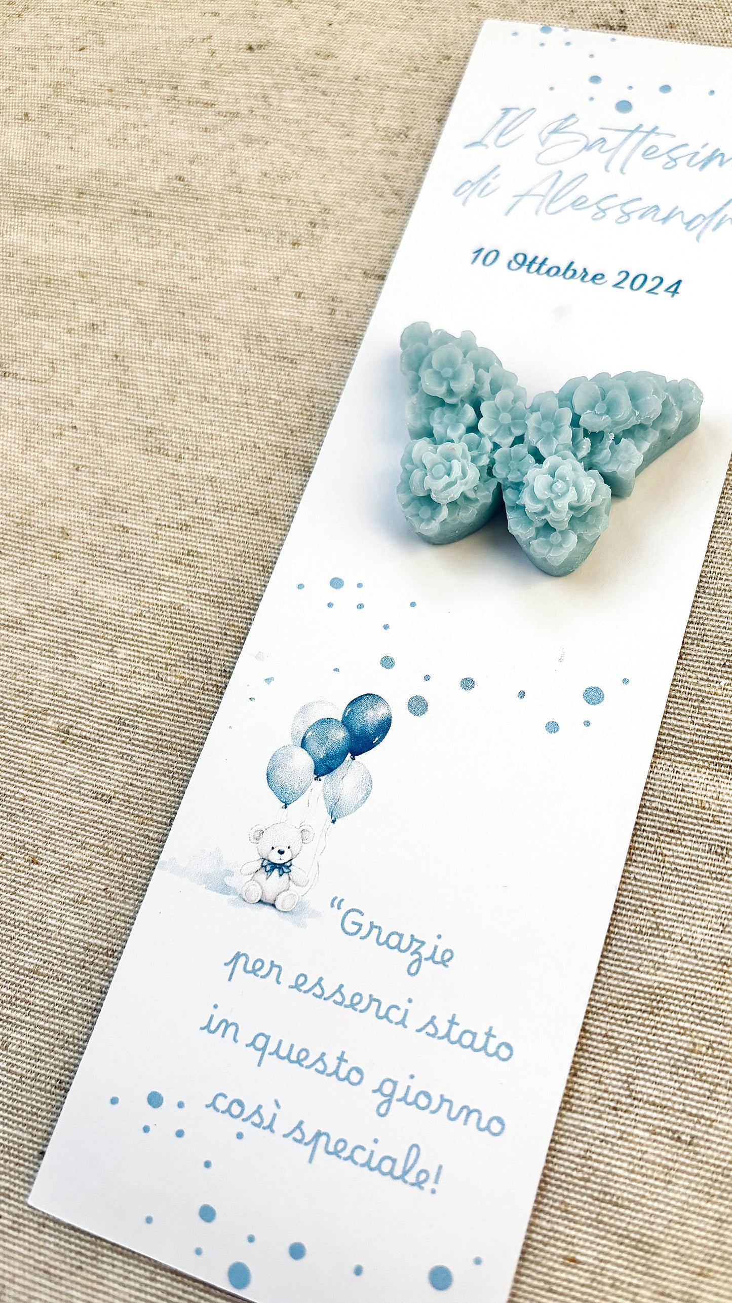 Baptism favor with natural wooden pencil, personalized engraving