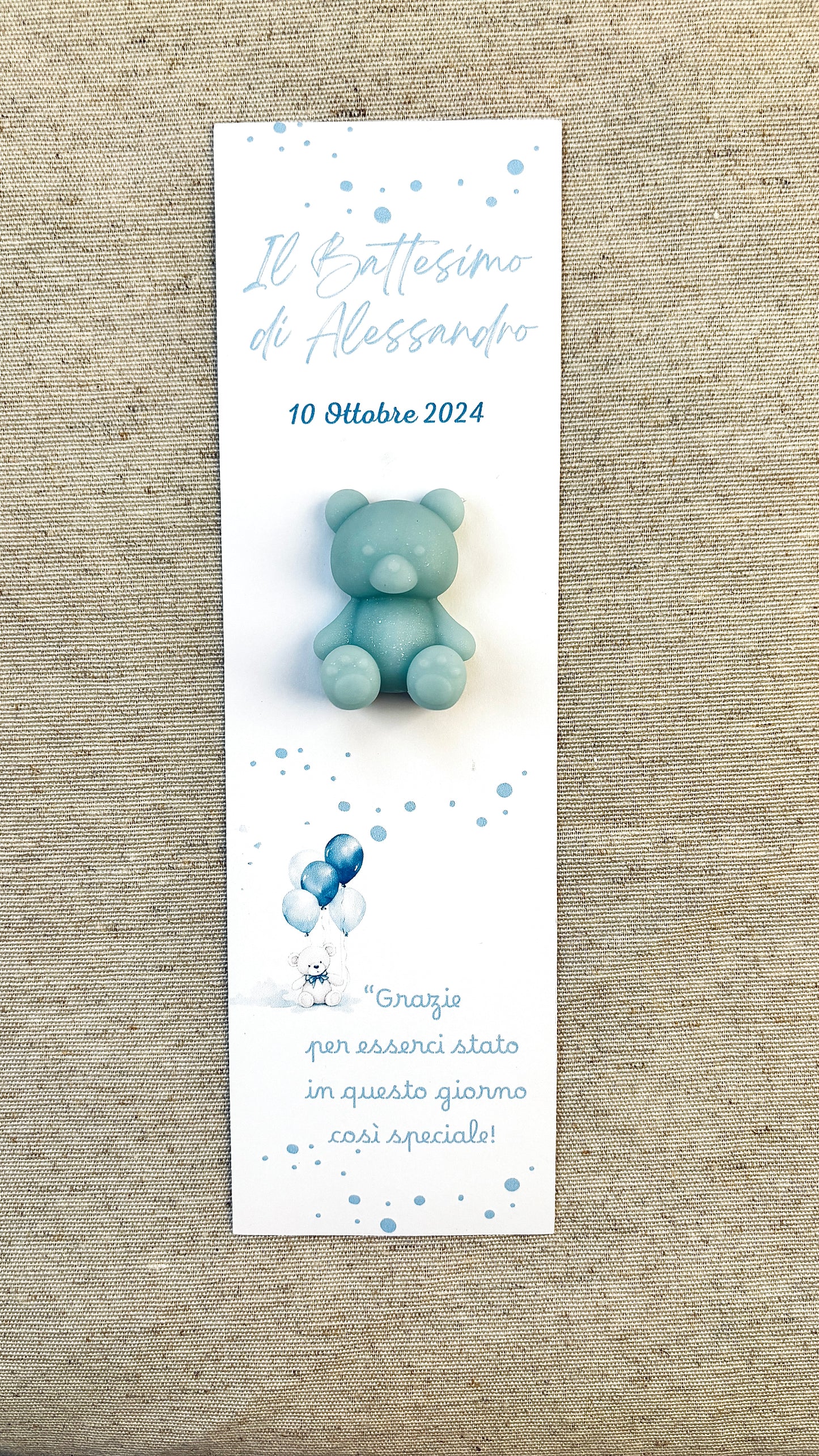 Baptism favor with natural wooden pencil, personalized engraving