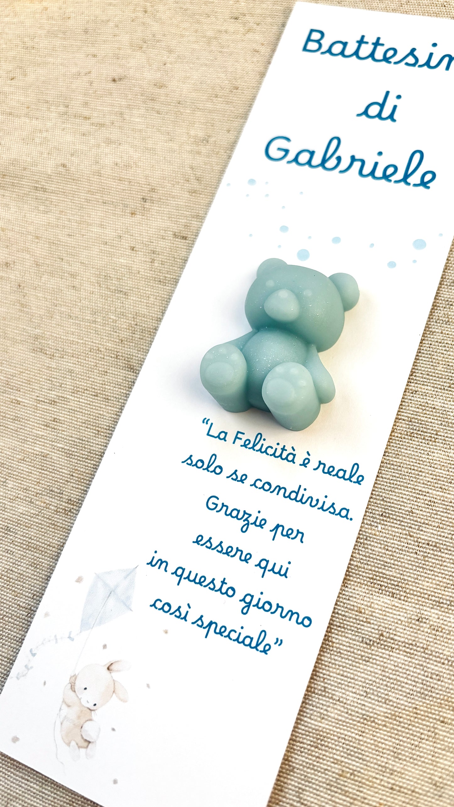 Baptism favor with natural wooden pencil, personalized engraving