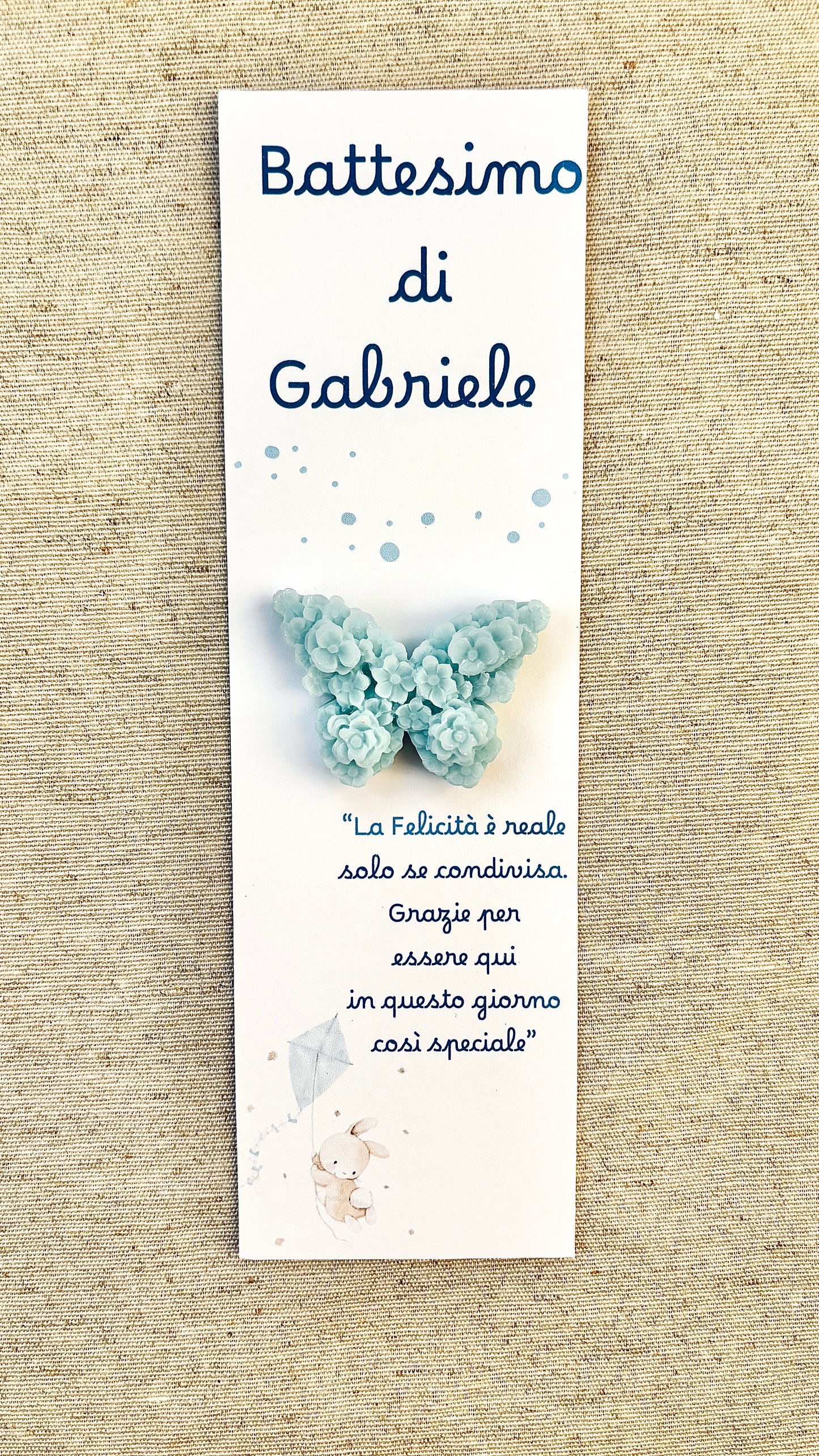 Baptism favor with natural wooden pencil, personalized engraving
