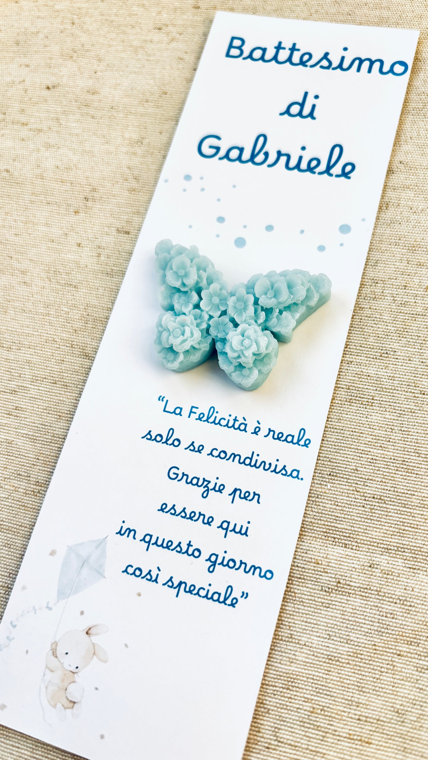 Baptism favor with natural wooden pencil, personalized engraving