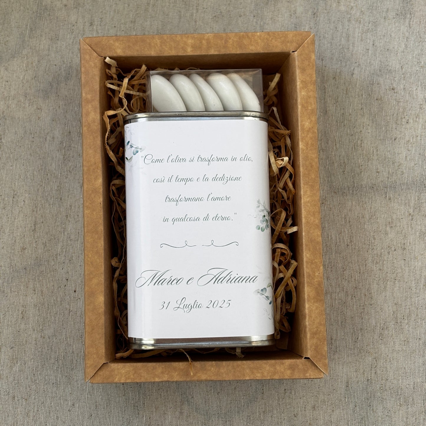 Wooden Box for FIRST COMMUNION - CONFIRMATION Jar of Millefiori Honey - Acacia - Chestnut handcrafted 250gr