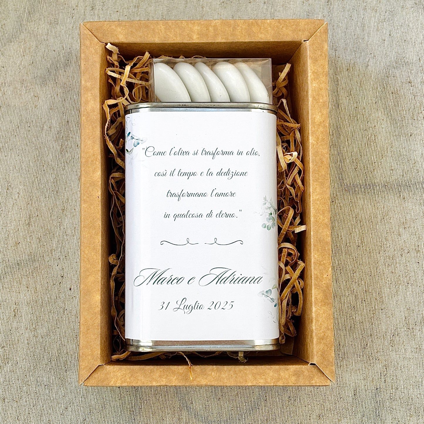 Wooden Box for FIRST COMMUNION - CONFIRMATION Jar of Millefiori Honey - Acacia - Chestnut handcrafted 250gr