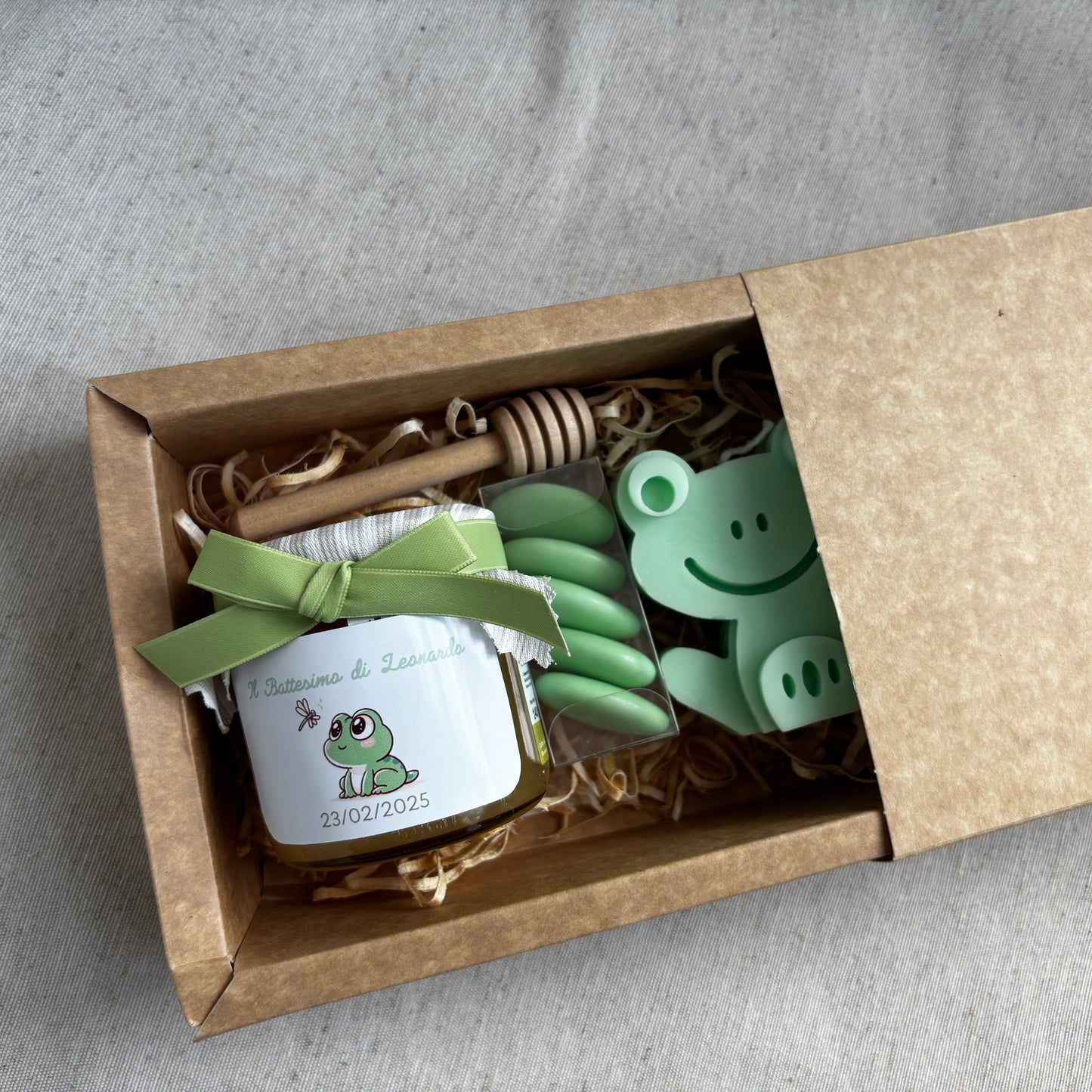 Baptism favor Little Prince themed box with 140g honey and scented cloud candle or essence burning wafers