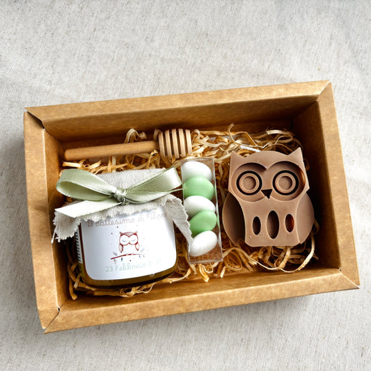 Baptism favor Little Prince themed box with 140g honey and scented cloud candle or essence burning wafers