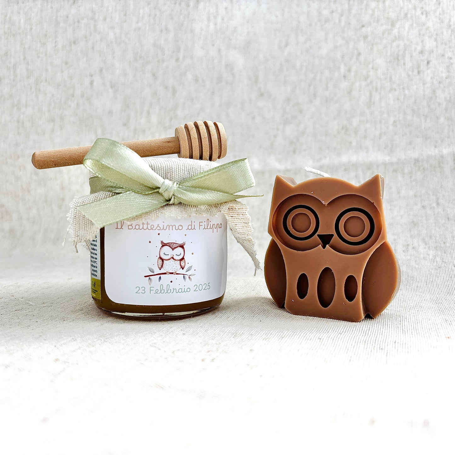 Baptism favor Little Prince themed box with 140g honey and scented cloud candle or essence burning wafers