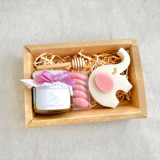 Baptism favor Little Prince themed box with 140g honey and scented cloud candle or essence burning wafers