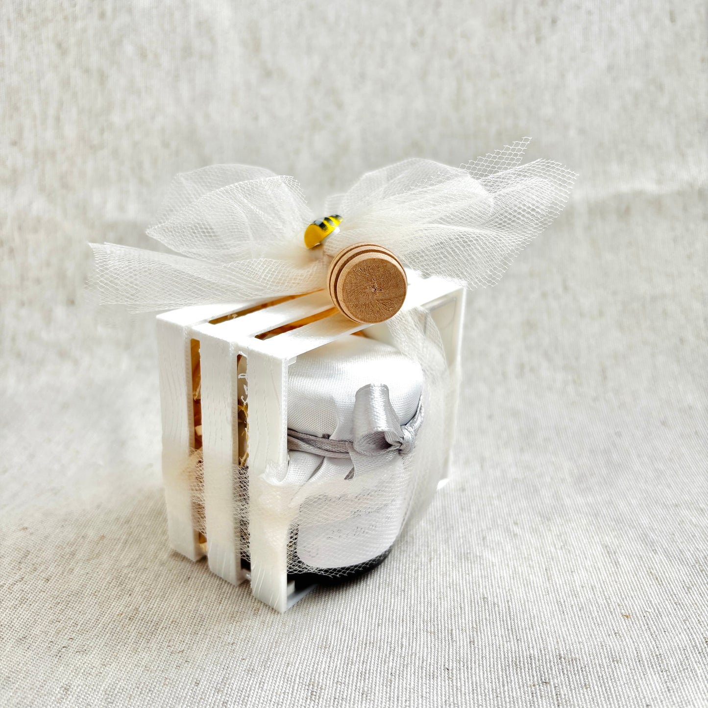 Wedding Favor Jar of artisanal wildflower honey 50 gr-140gr-250 gr, gold and pink color, customizable label