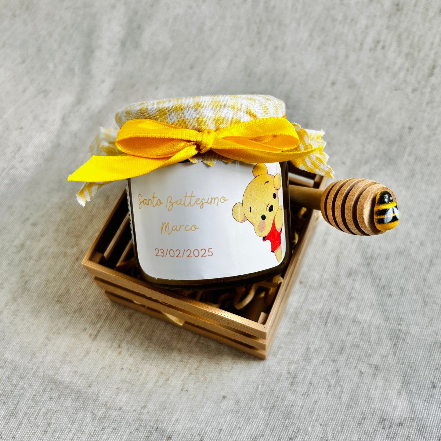 Wedding Favor Jar of artisanal wildflower honey 50 gr-140gr-250 gr, white and antique pink color, customizable label