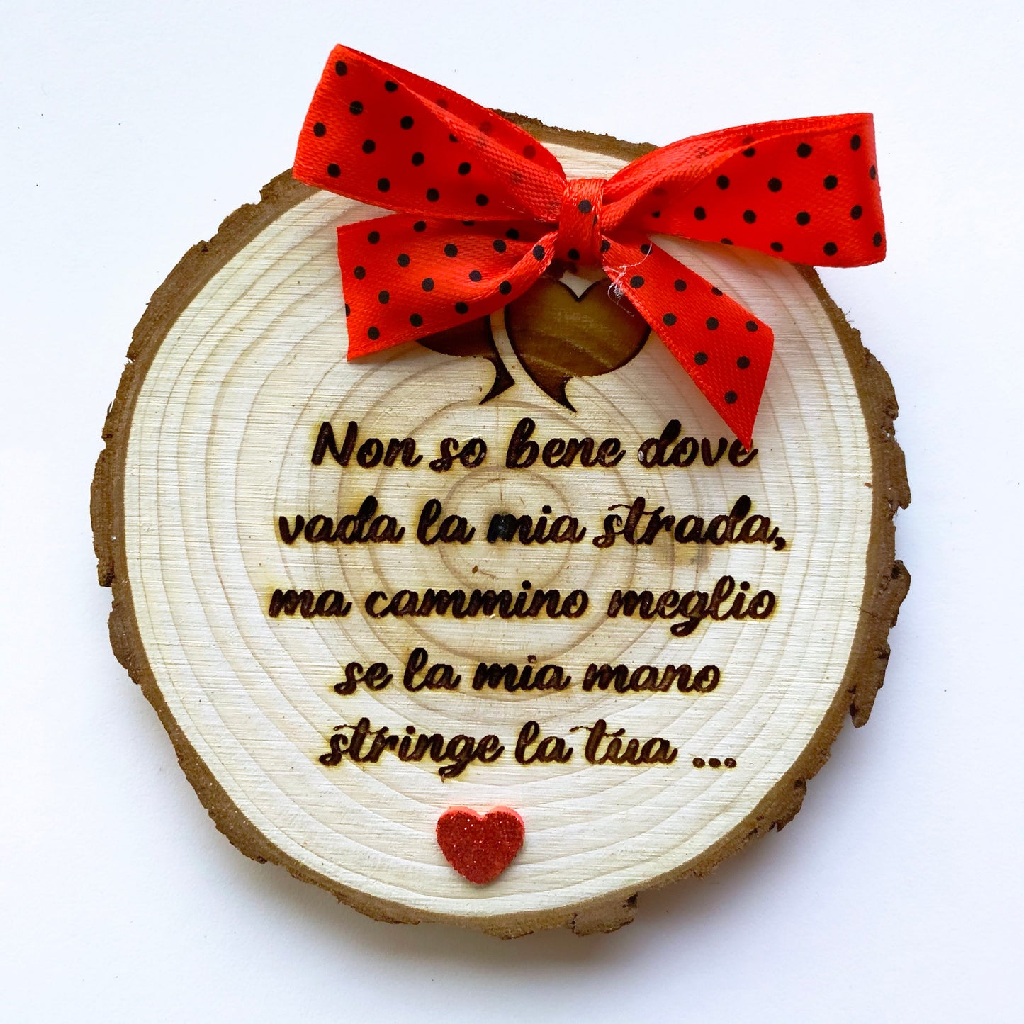 Idea Regalo San Valentino Anniversario Amore Love Matrimonio Tronchetti legno-dedica incisa a laser PERSONALIZZATI