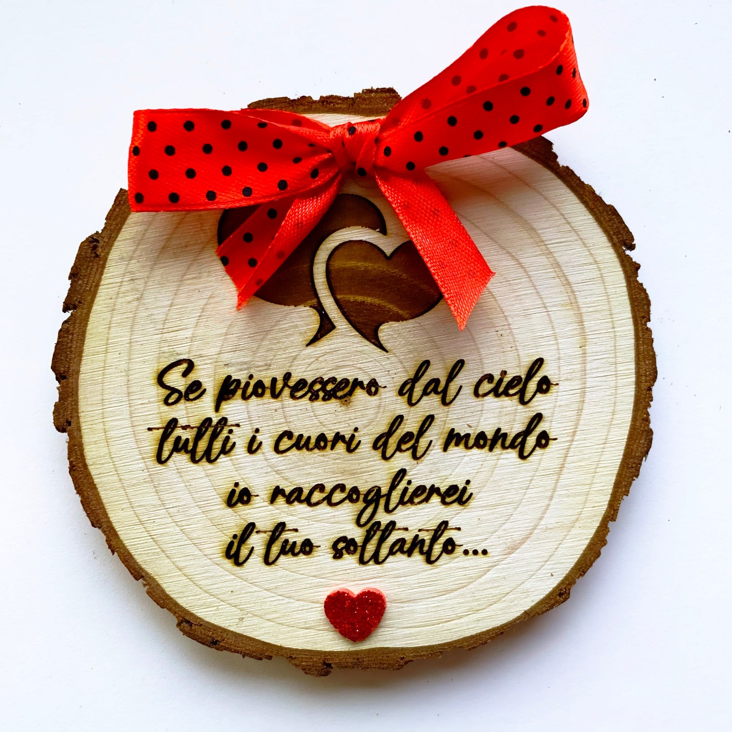 Idea Regalo San Valentino Anniversario Amore Love Matrimonio Tronchetti legno-dedica incisa a laser PERSONALIZZATI