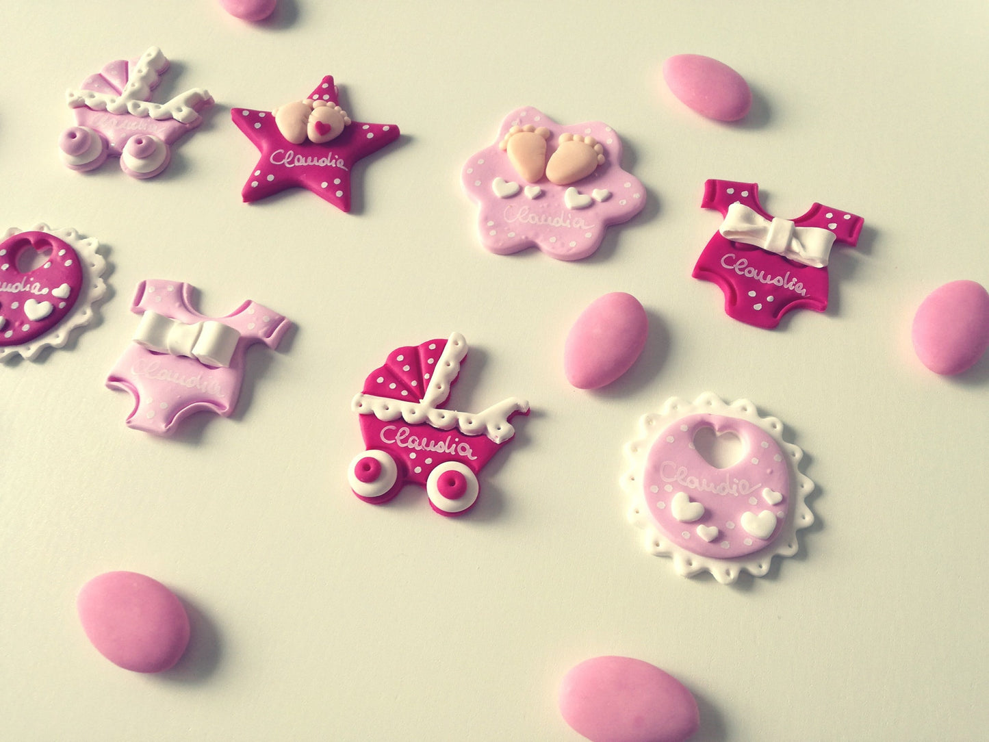 Bomboniera Nascita Battesimo Calamite a pois con nome personalizzabile compleanno, baby shower