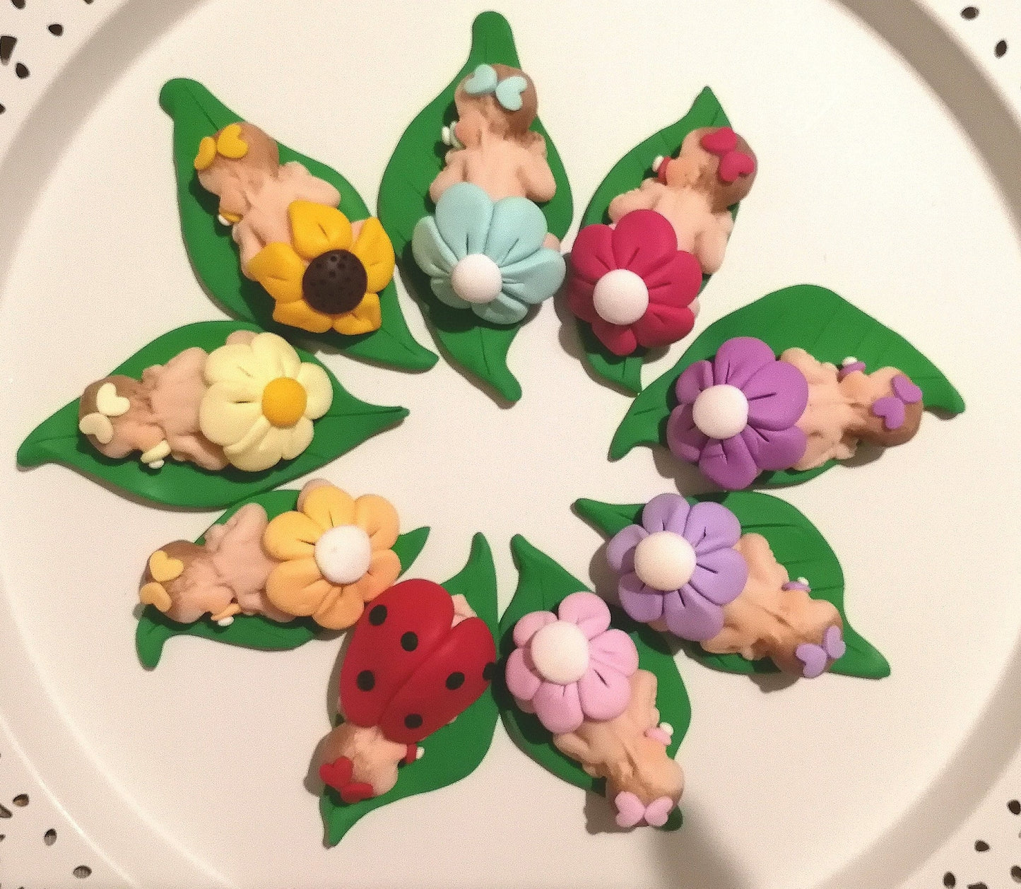 Cadeau original pour baptême, anniversaire, baby shower pour fille avec feuille de printemps coccinelle