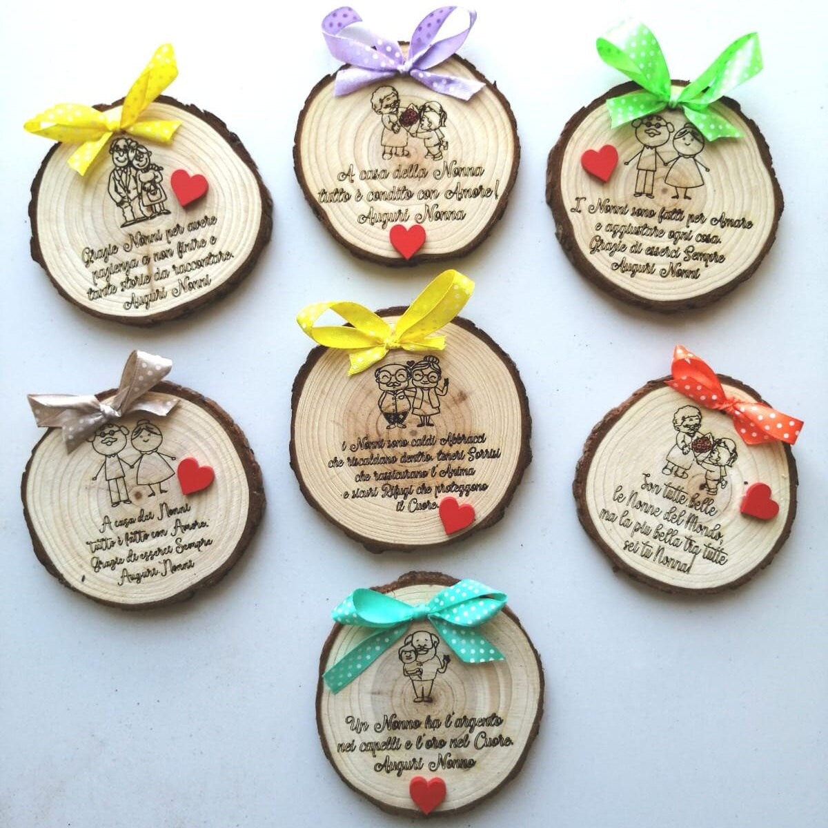 WOODEN log for GRANDPARENTS party customizable Christmas