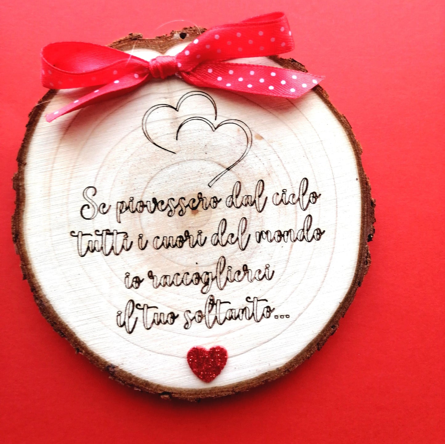 Anniversary VALENTINE'S DAY Gift Idea PERSONALIZED wooden ankle boots with laser engraved dedication diameter 10 cm
