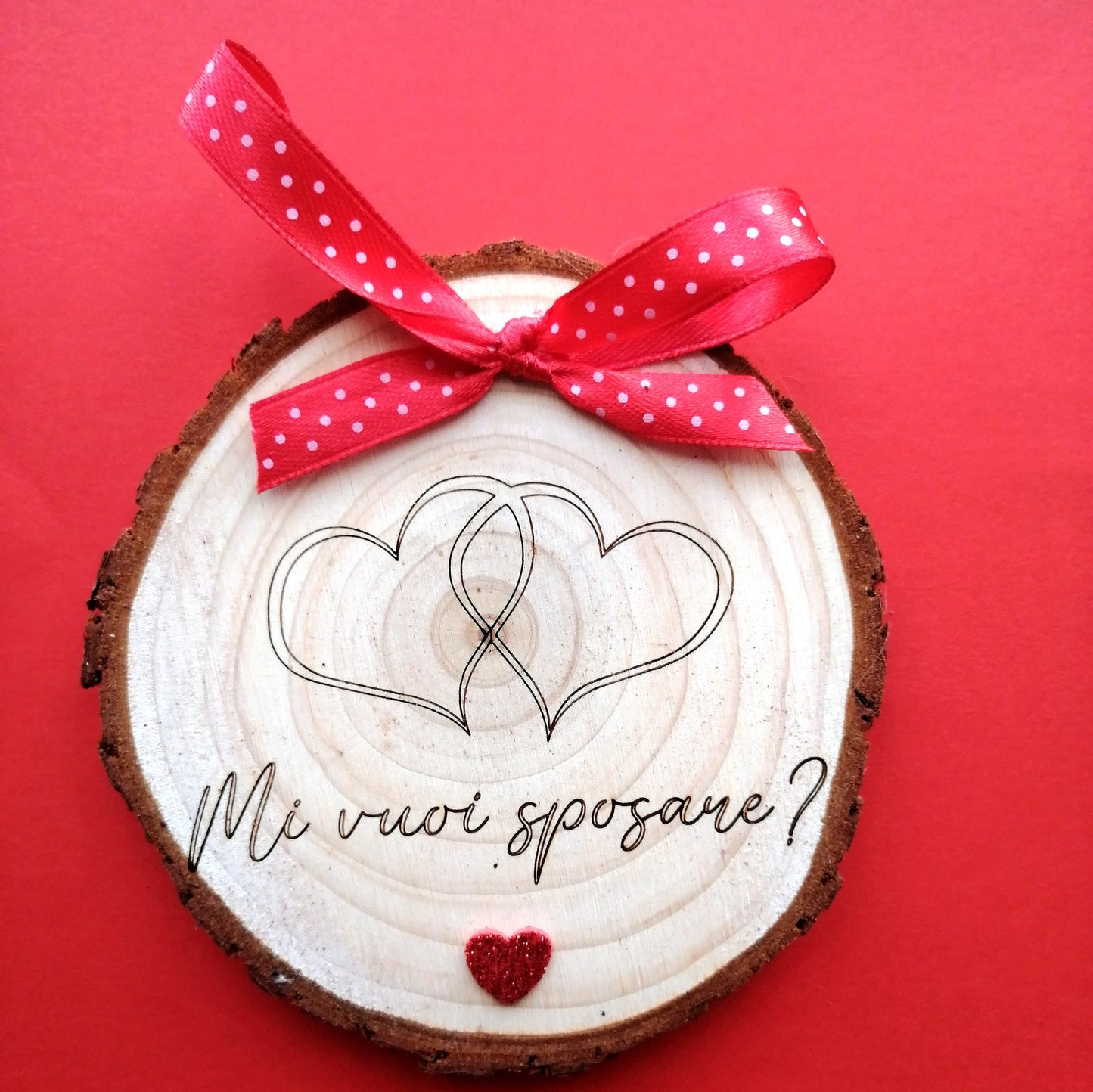 Anniversary VALENTINE'S DAY Gift Idea PERSONALIZED wooden ankle boots with laser engraved dedication diameter 10 cm