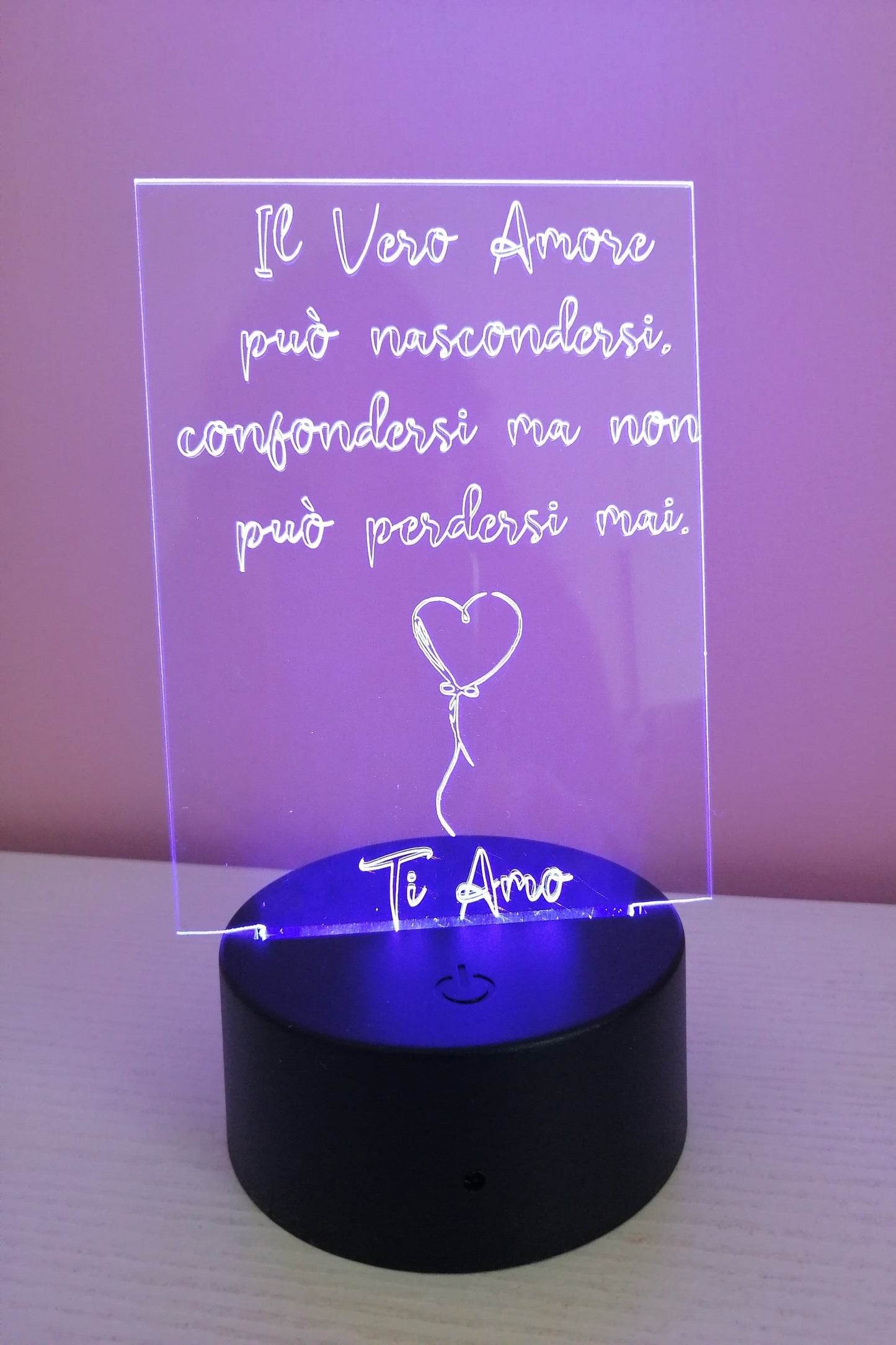 gift idea LED VALENTINE'S DAY lamp with personalized love anniversary engraving