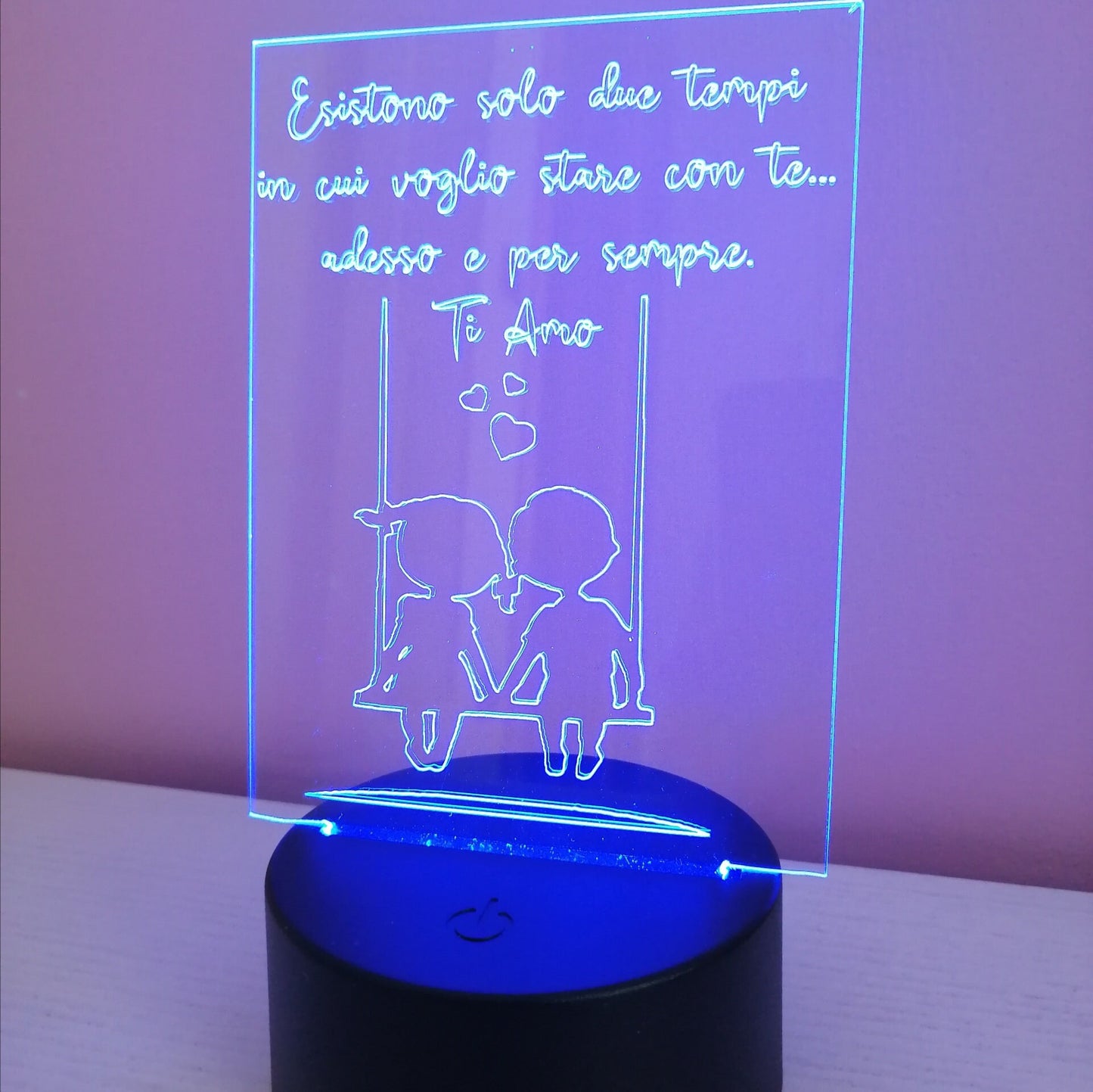 idea regalo Lampada LED SAN VALENTINO con incisione personalizzata love anniversario