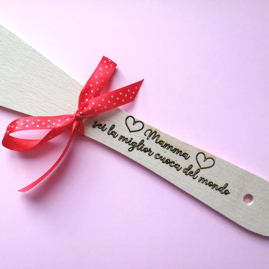 Idea regalo FESTA DELLA MAMMA mestolo in legno con incisione personalizzata mother's day