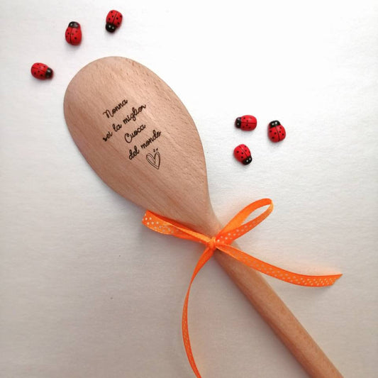 Idée cadeau FÊTE DES GRANDS-PARENTS cuillère louche en bois avec gravure personnalisée Grand-mère
