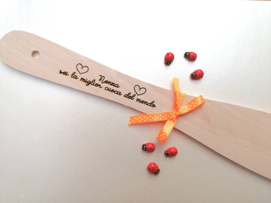 Idea regalo FESTA DEI NONNI mestolo in legno con incisione personalizzata Nonna