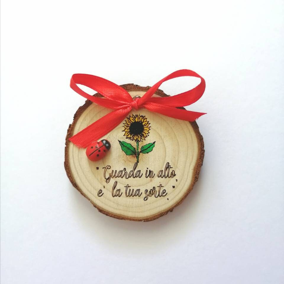 Cadeaux de fin d'études Aimant en bois DEGRÉ fait main gravure personnalisée diamètre 5cm-7cm
