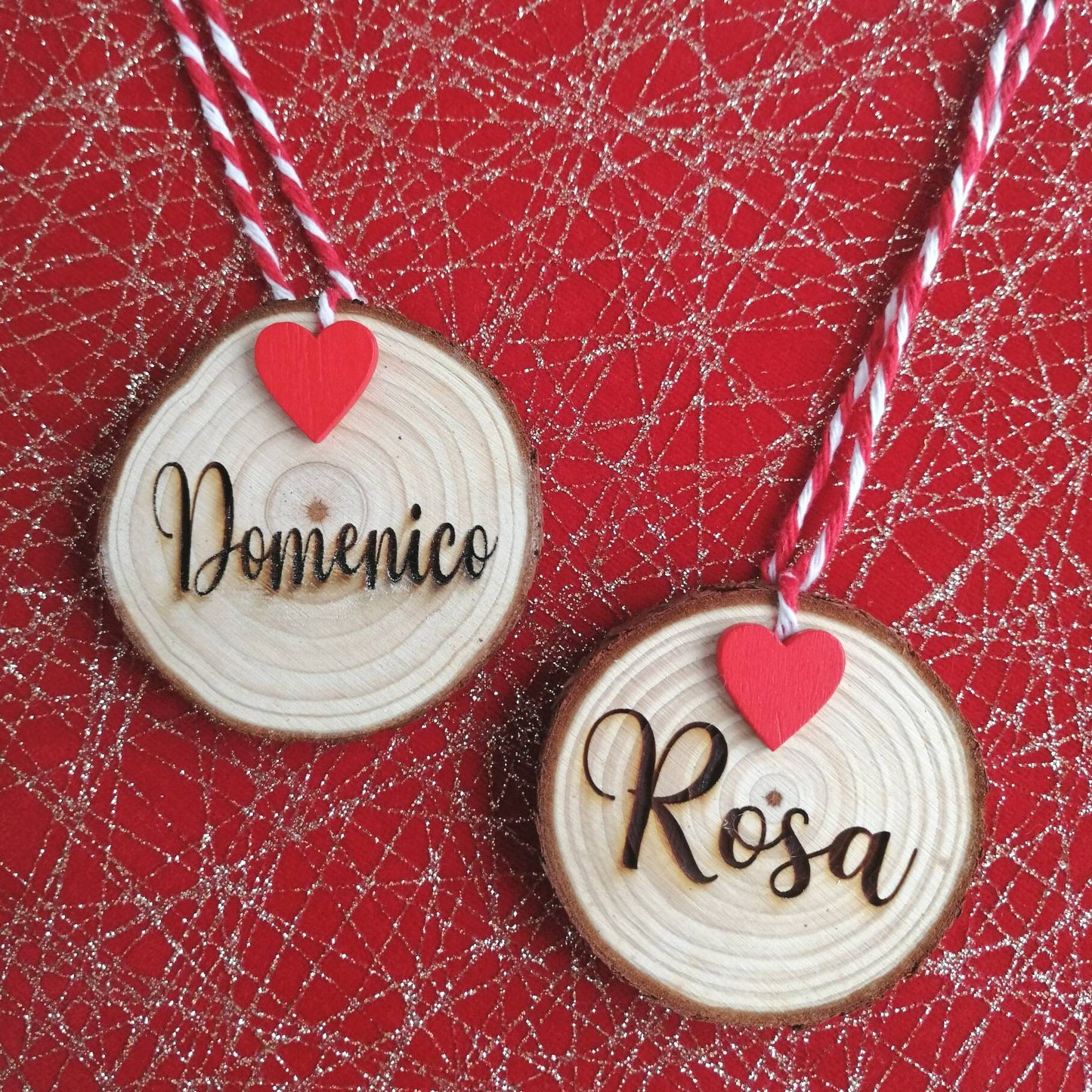Gift idea for Christmas Wooden log diameter 5 cm with personalized Christmas/wood/laser decorations engraving
