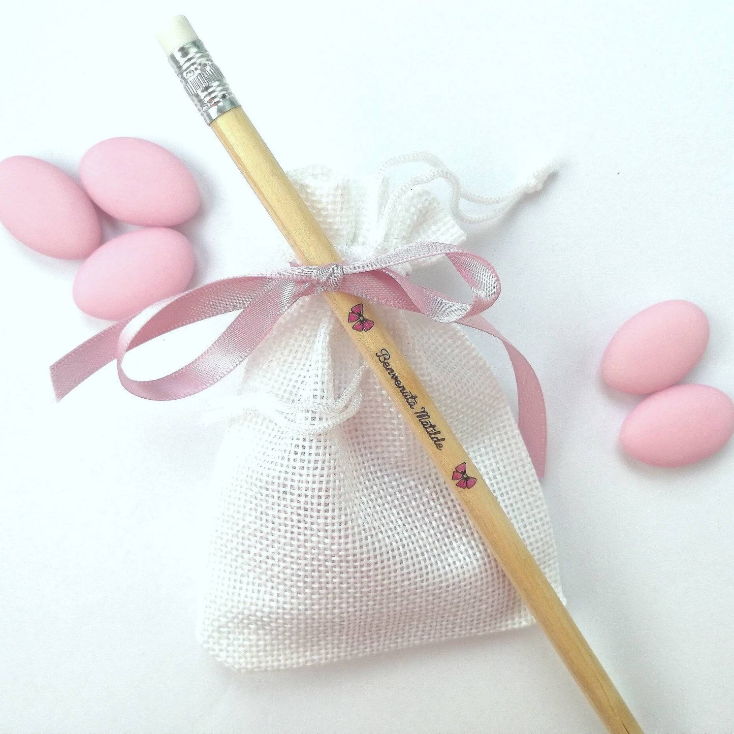 Cheap personalized engraving natural wooden pencil birth favor