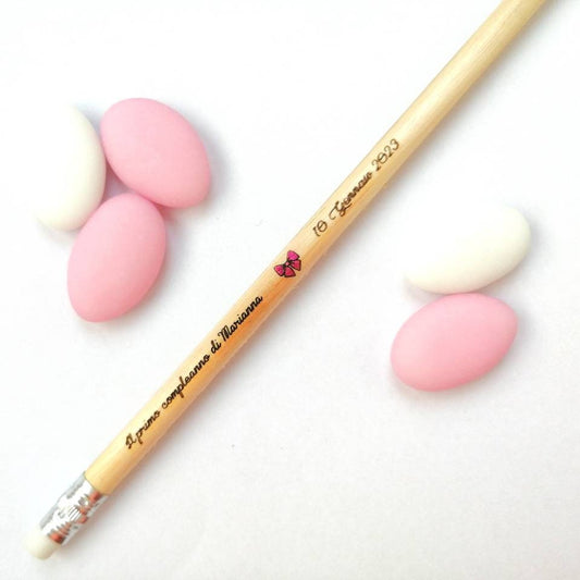 Personalized engraving natural wooden pencil first birthday favor