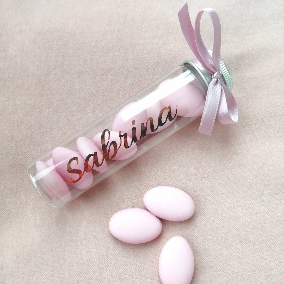 Plexiglass confetti holder with personalized name 12cm x 3cm Birth Baptism Communion Confirmation Birthday