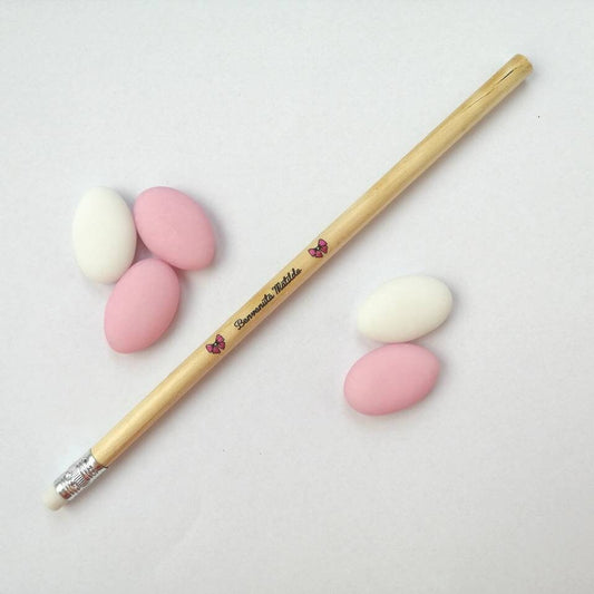 Cheap personalized engraving natural wooden pencil birth favor