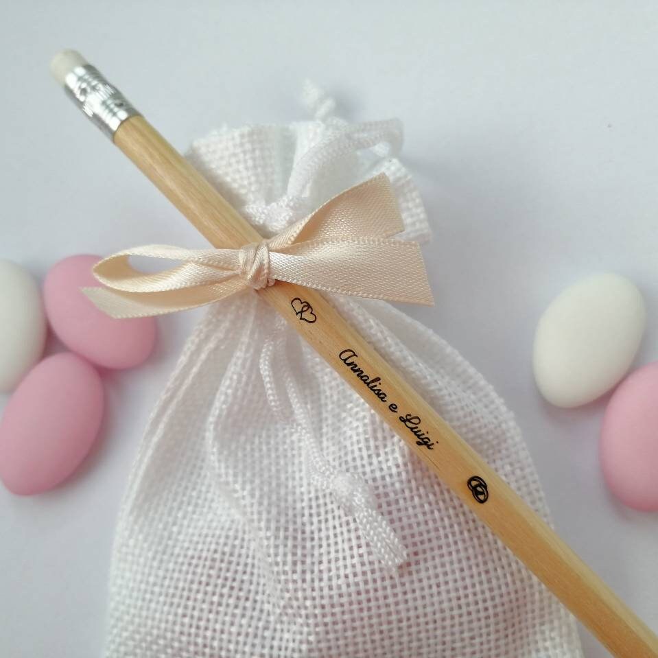 Confettata Matrimonio matita in legno naturale incisione personalizzata married nozze sposi