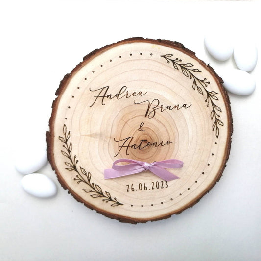 Wooden wedding ring holder diameter 15 cm customizable / wedding / weeding / newlyweds / marriage