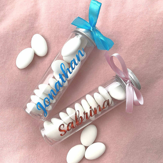 Plexiglass confetti holder with personalized name 12cm x 3cm Birth Baptism Communion Confirmation Birthday